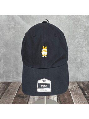 Fan Favorite OSFA Baseball Hat Cap Black Cotton Corgi Dog Butt Adjustable New